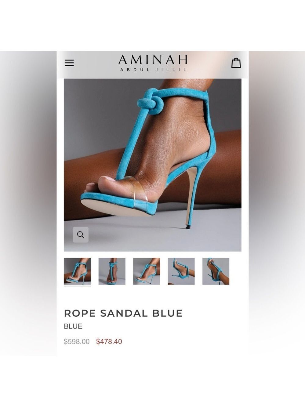 Elegant Blue Stiletto Heels with Ankle Strap - Picture 4 of 4